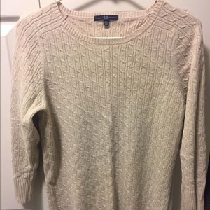 Gap long cable knit tan sweater