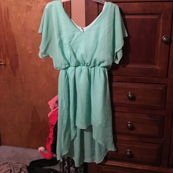 Green Hi Lo Dress - Picture 1 of 1