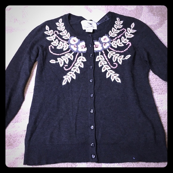 Floral Embroidered Cardigan from Anthro