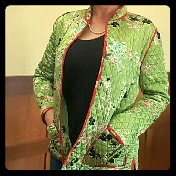 Anne Carson SILK Asian Style jacket Blazer S M