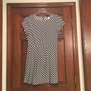 JCrew striped skater dress with pockets