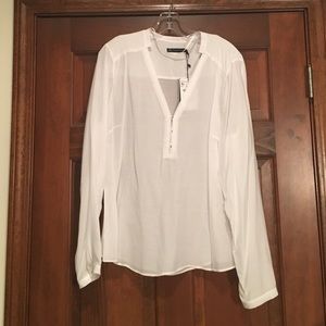 Zara white LS blouse Sz XL