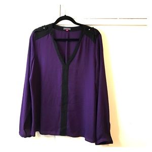 Purple and black Vince Canute blouse size L