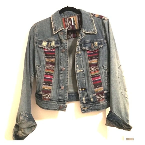free people embroidered denim jacket