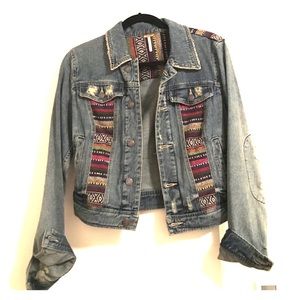 Free People embroidered denim jacket