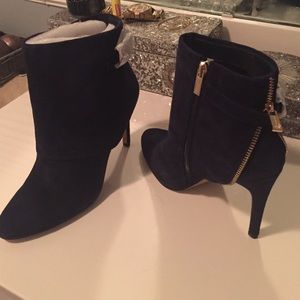 Blue Suede Booties(ANKLE) 4.25" heel
