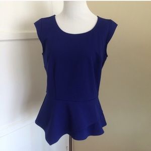 Ann Taylor Blue Peplum Top
