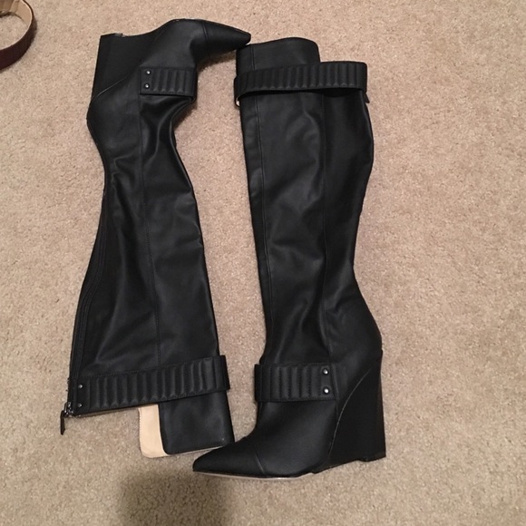 Knee high black boots