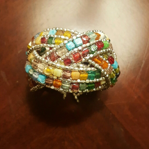 Beaded cuff bracelet