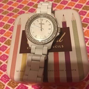 Fossil white watch💥