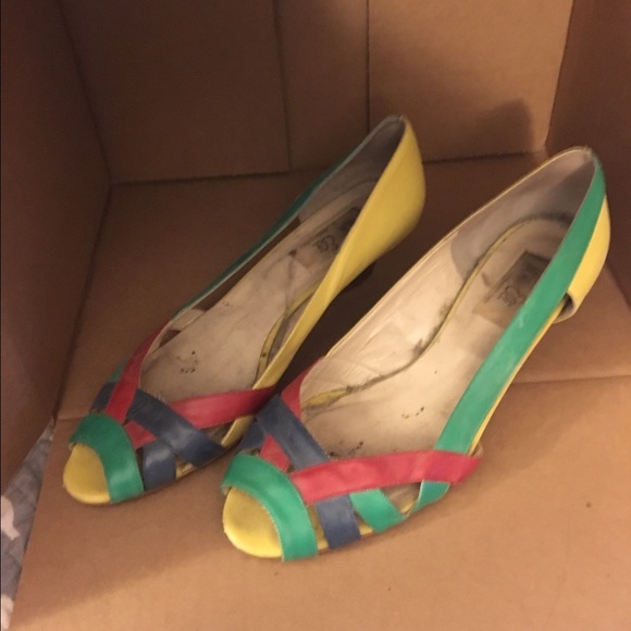 Vintage Multicolor Van Eli Heels