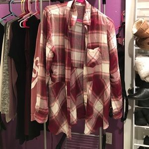 Flannel style shirt/ blouse Very cute and thin!