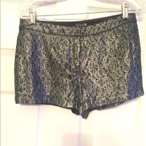 Forever 21 Silver and Black Lace Shorts-REDUCED!