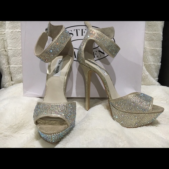 Steve Madden Champagne Rhinestone Stilettos