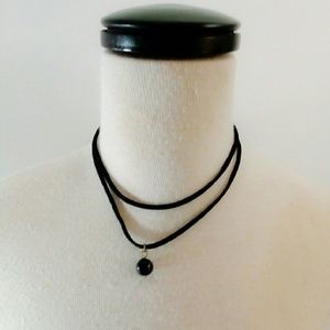 Black Double Chain/ Bead Trinket Choker