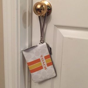 Leather Coach wristlet