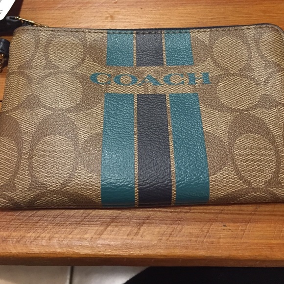 Leather Coach wristlet