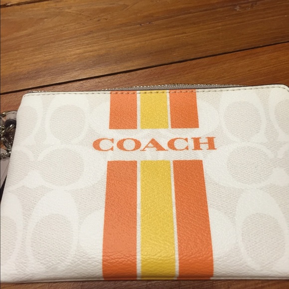 Leather Coach wristlet