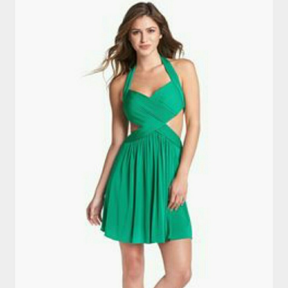 BCBG green cutout dress