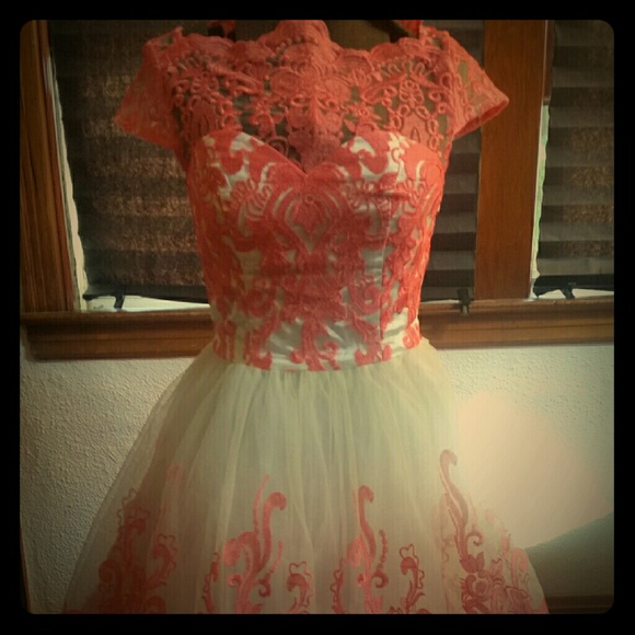 Chi Chi London lace rockabilly style evening dress