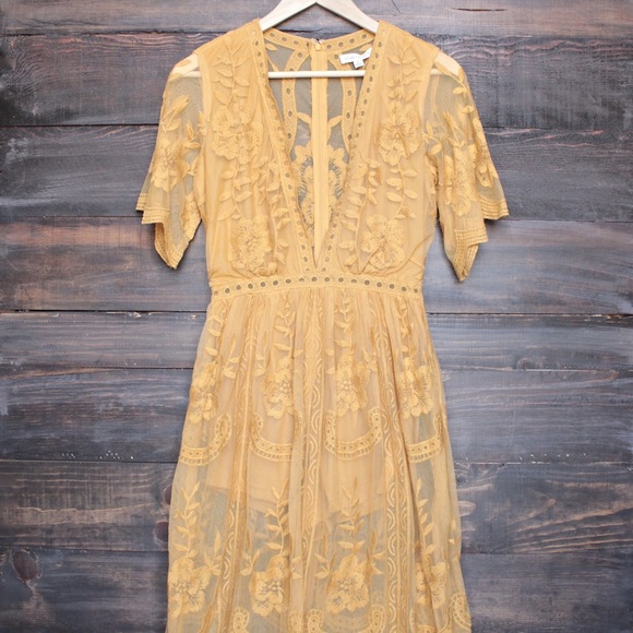 Yellow Lace Romper/Dress