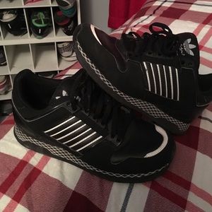 Black and white adidas