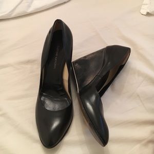 Costume National black wedge pumps