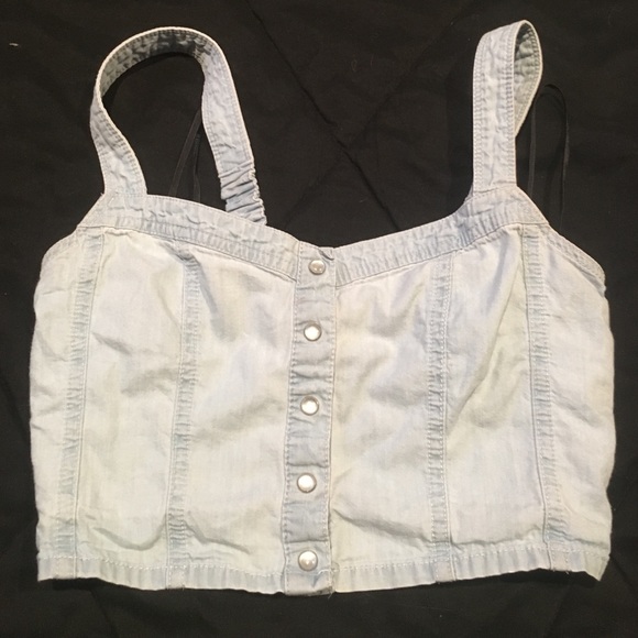 Denim crop-top/bralette