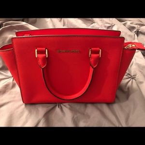 Michael Kors Selma Medium Sized Satchel in Chili