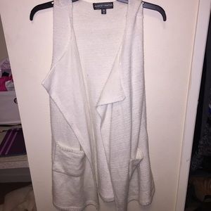 Long white sweater vest