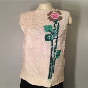 Vintage sleeveless sequined sweater.