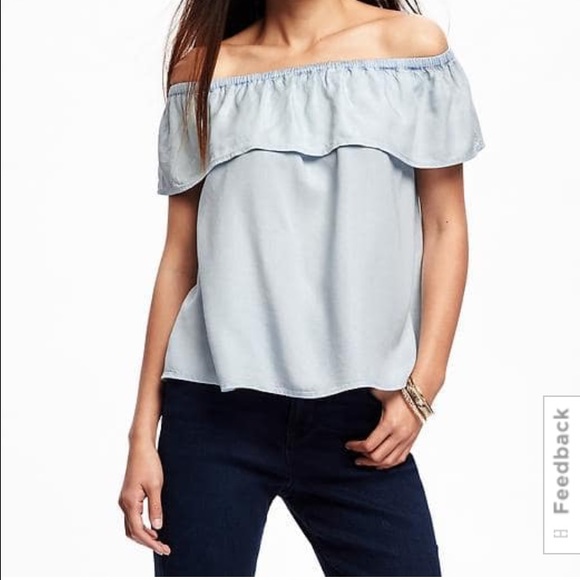 Old Navy off the shoulder jean shirt
