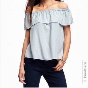 Old Navy off the shoulder jean shirt