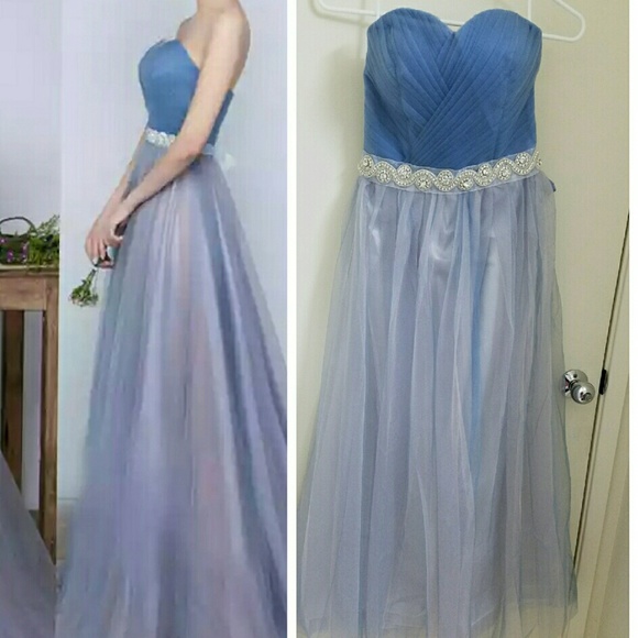 🎉1 LEFT!🎊Gray blue bridesmaid evening prom dress