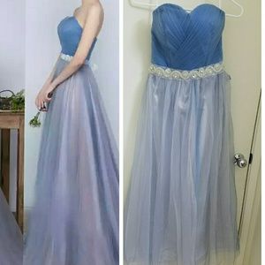 🎉1 LEFT!🎊Gray blue bridesmaid evening prom dress