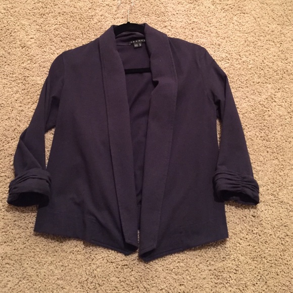 Theory navy cropped cotton jacket