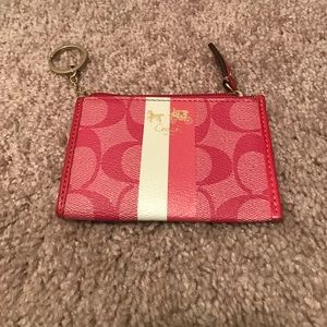 Small Coin Purse Keychain with pockets for cards.