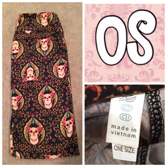 Lularoe chihuahua dog leggings NWT OS