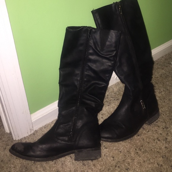 knee high black boots from shi