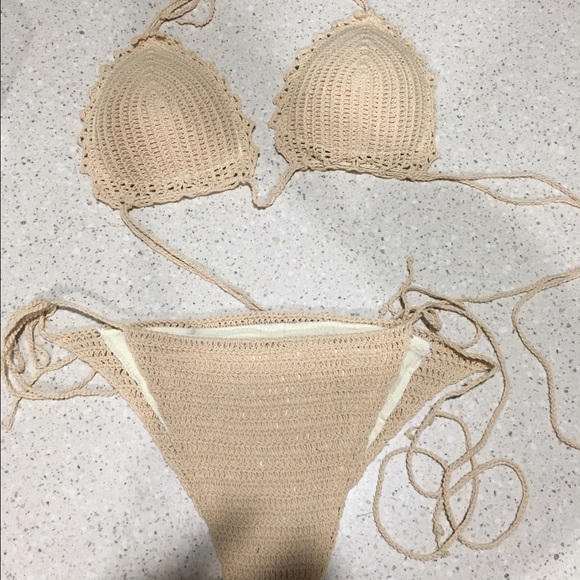 Crochet Cream Bikini
