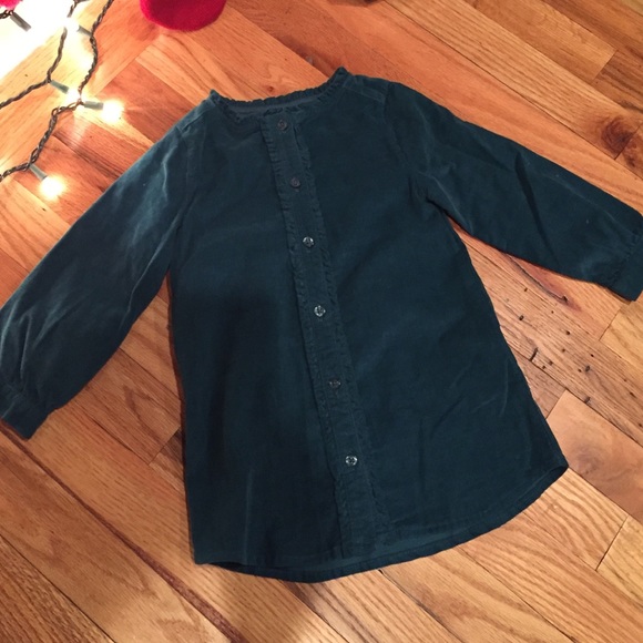 Gap nwt real corduroy shirt dress ruffled trim