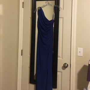 One shouldered Lauren Ralph Lauren evening gown.