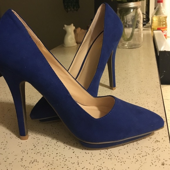 Blue high heels