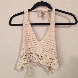 Crotchet crop top halter