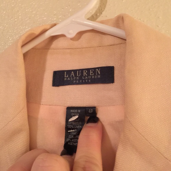 Ralph Lauren Petite, Light Pink, Linen Blazer - Picture 2 of 4
