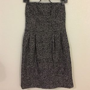 Express houndstooth strapless dress