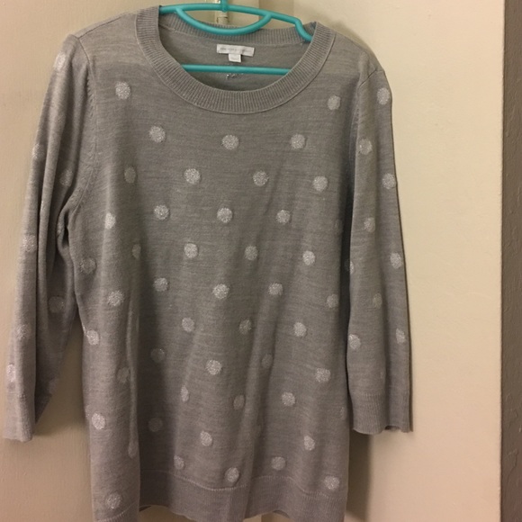 Gray and silver polkadot sweater only worn once.