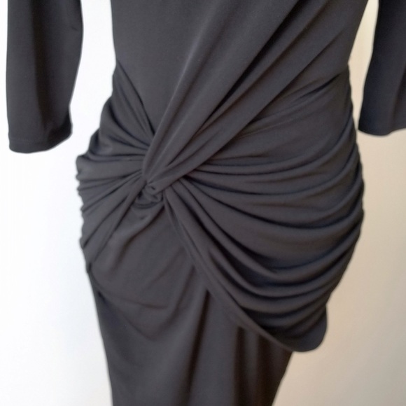 ❌SOLD❌ASOS Black Twist Front Drape Dress - Picture 3 of 4
