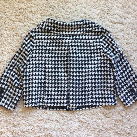 AGB Black and Off White Houndstooth Cropped Jacket - Picture 3 of 4