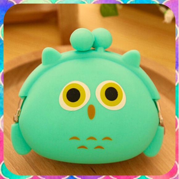 Handbags - New Teal CUTE OWL Silicone Kisslock Coin Purse